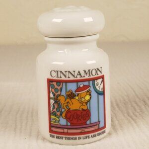 Vintage Danbury Mint 1994 Garfield Ceramic Spice Jar with Lid - Cinnamon